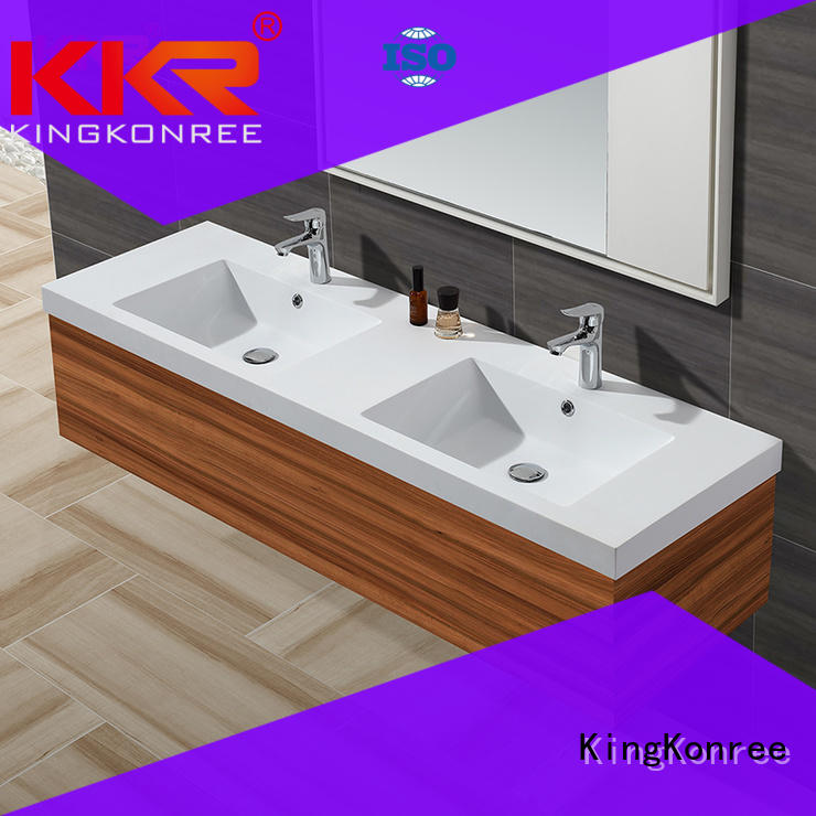 KingKonree smooth wash basin with cabinet hindware dark for bathroom