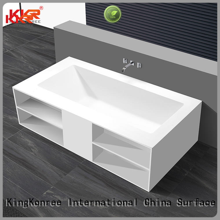 Wholesale modern white solid surface bathtub KingKonree Brand