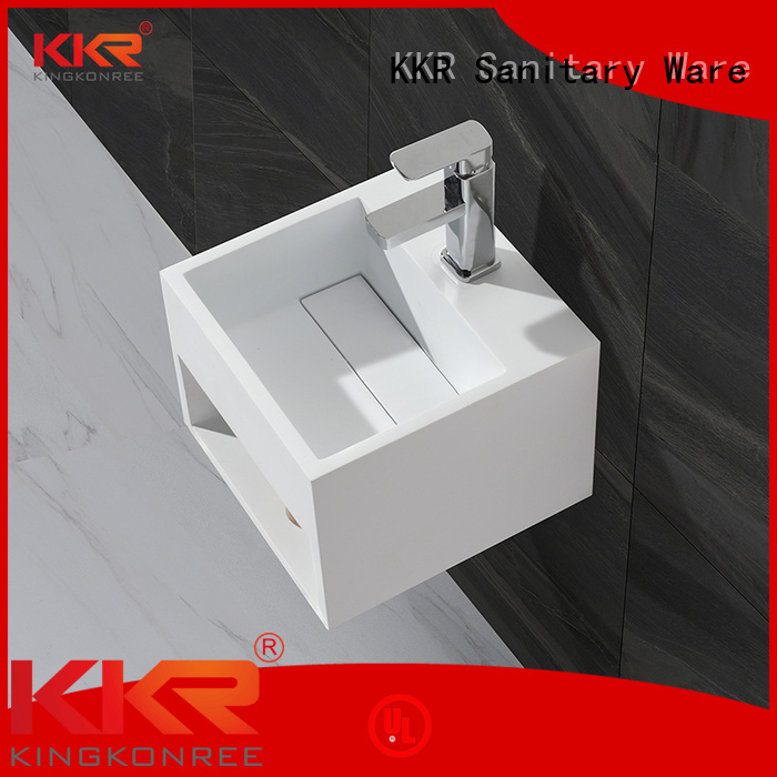 KingKonree Brand selling wall-hung artificial acrylic wall mounted wash basins