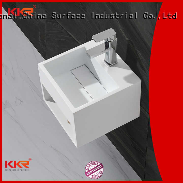 KingKonree Brand unique small surface wall mounted bathroom basin bath