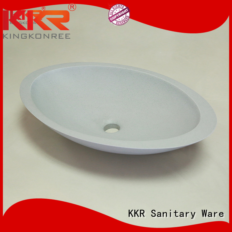 KingKonree Brand quality artificial counter custom oval above counter basin
